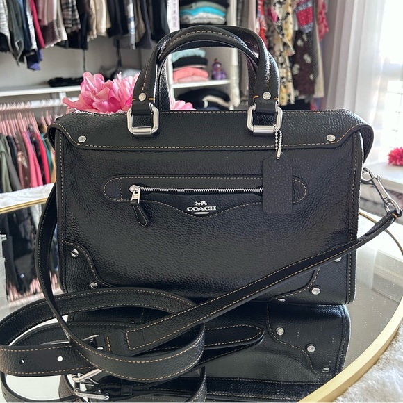 Coach Black Leather Millie Satchel NWT - Picture 3 of 16